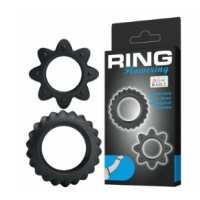 RING FLOWERING 2PC BLACK SILICONE COCKRING RING FLOWERING 2PC BLACK SILICONE COCKRING